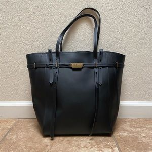 Zac Posen Large Black Leather Tote Bag Purse